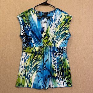 Susan Lawrence Blouse Women's Medium Multicolor Short Sleeves